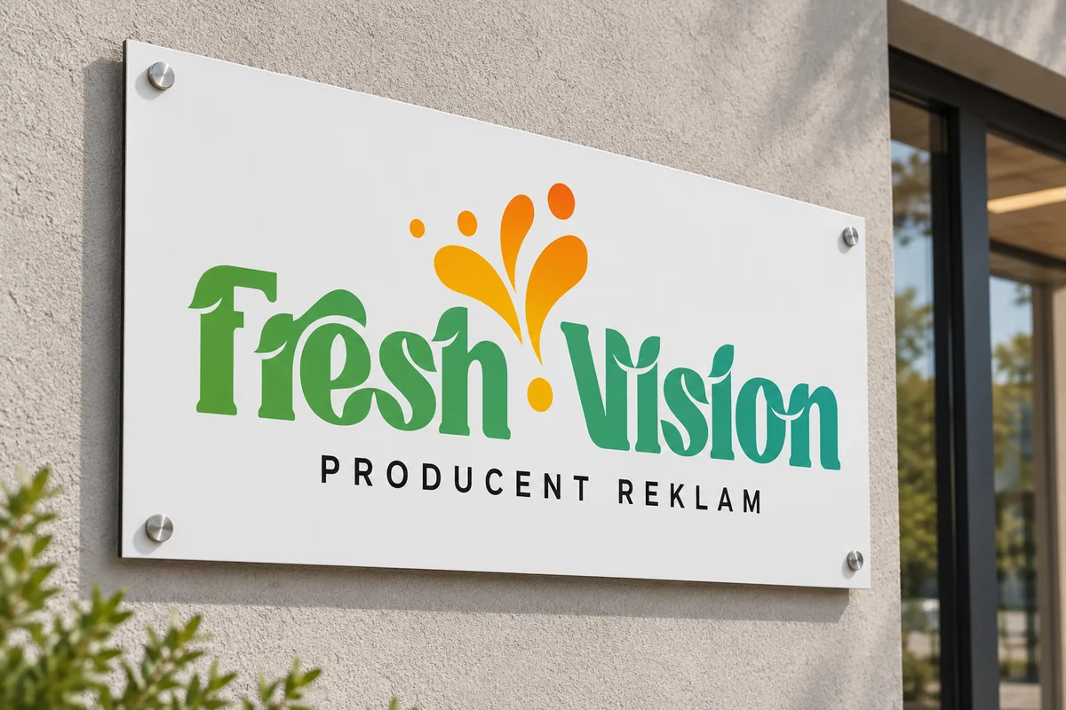 Przykład szyldu z logo Fresh Vision