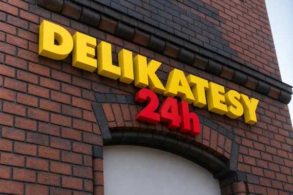 Delikatesy 24h — litery przestrzenne
