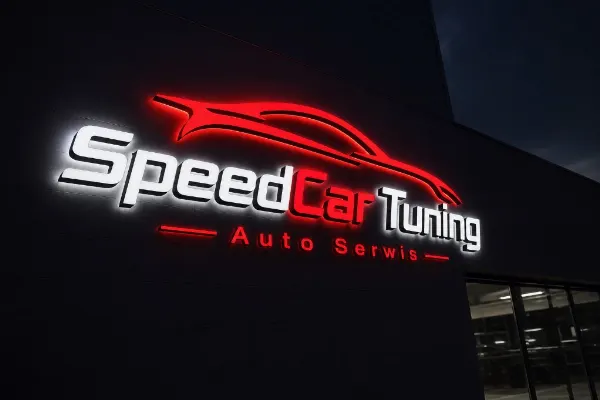 SpeedCar Tuning — litery podświetlane od frontu